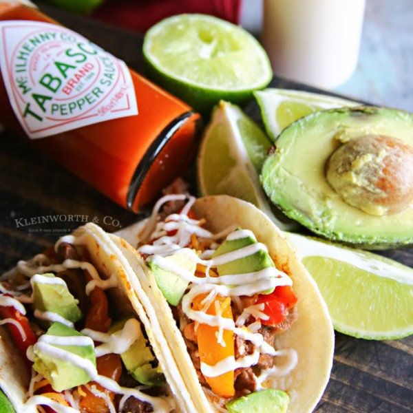 Slow Cooker Beef Tacos With Tabasco Sauce Crema Yummi Haus