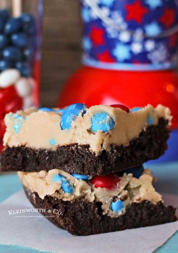 Recipe for Patriotic Cookie Dough Brownie Bars
