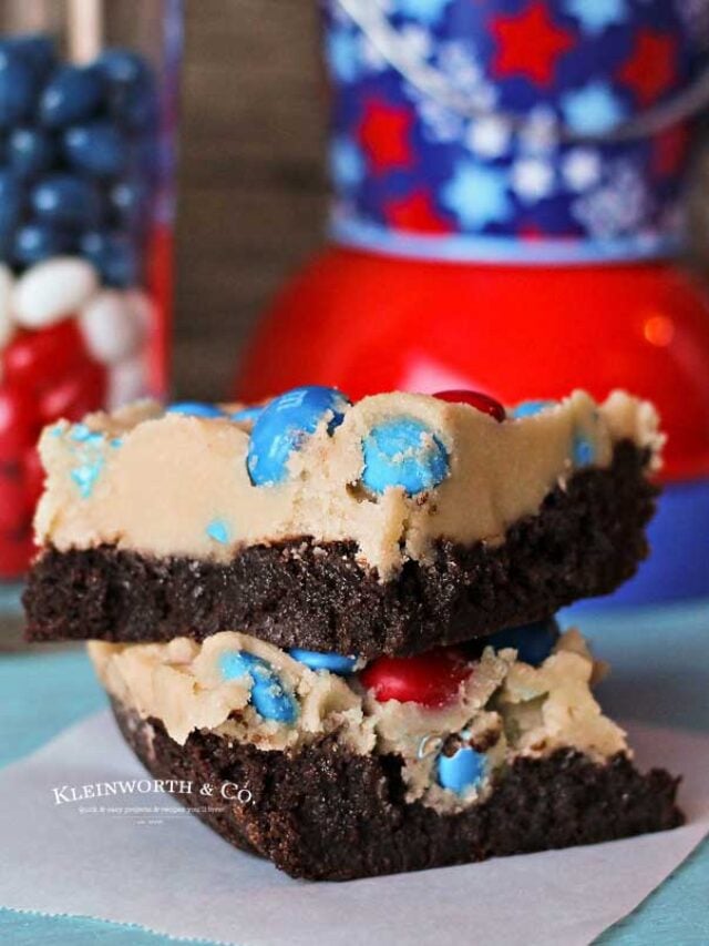 Easy Patriotic Cookie Dough Brownie Bars Recipe
