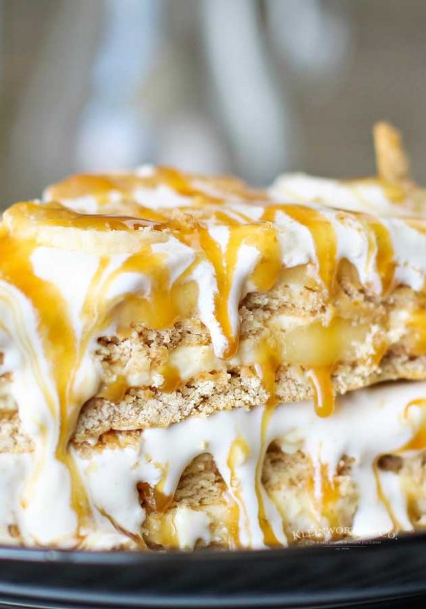 Banana Caramel Ice Box Cake - Yummi Haus