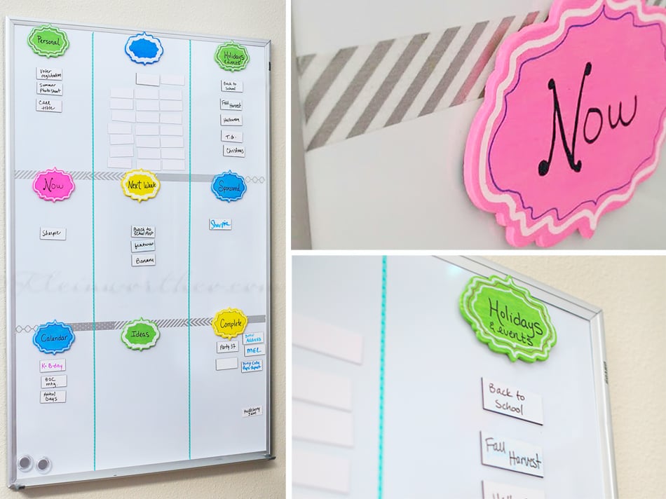 Simple White Board Organizer {w/ Sharpie} - Taste of the Frontier