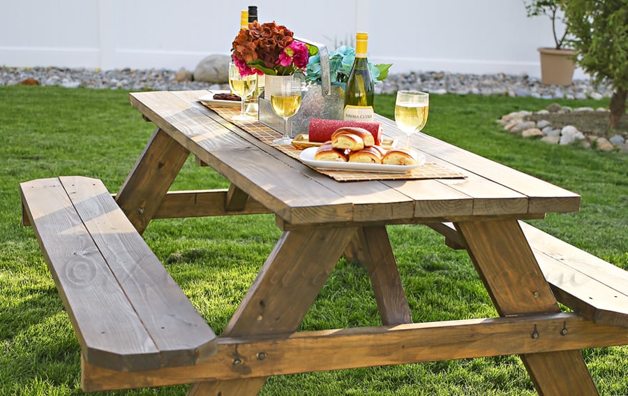 Easy DIY Picnic Table - Taste of the Frontier