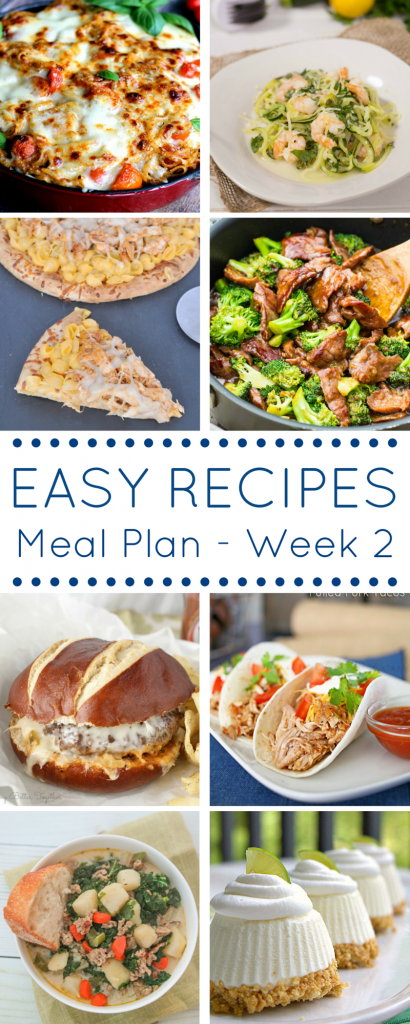 THE EASY DINNER RECIPES MEAL PLAN – WEEK 2 - Taste of the Frontier