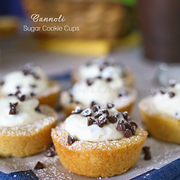 Cannoli Sugar Cookie Cups - Taste of the Frontier