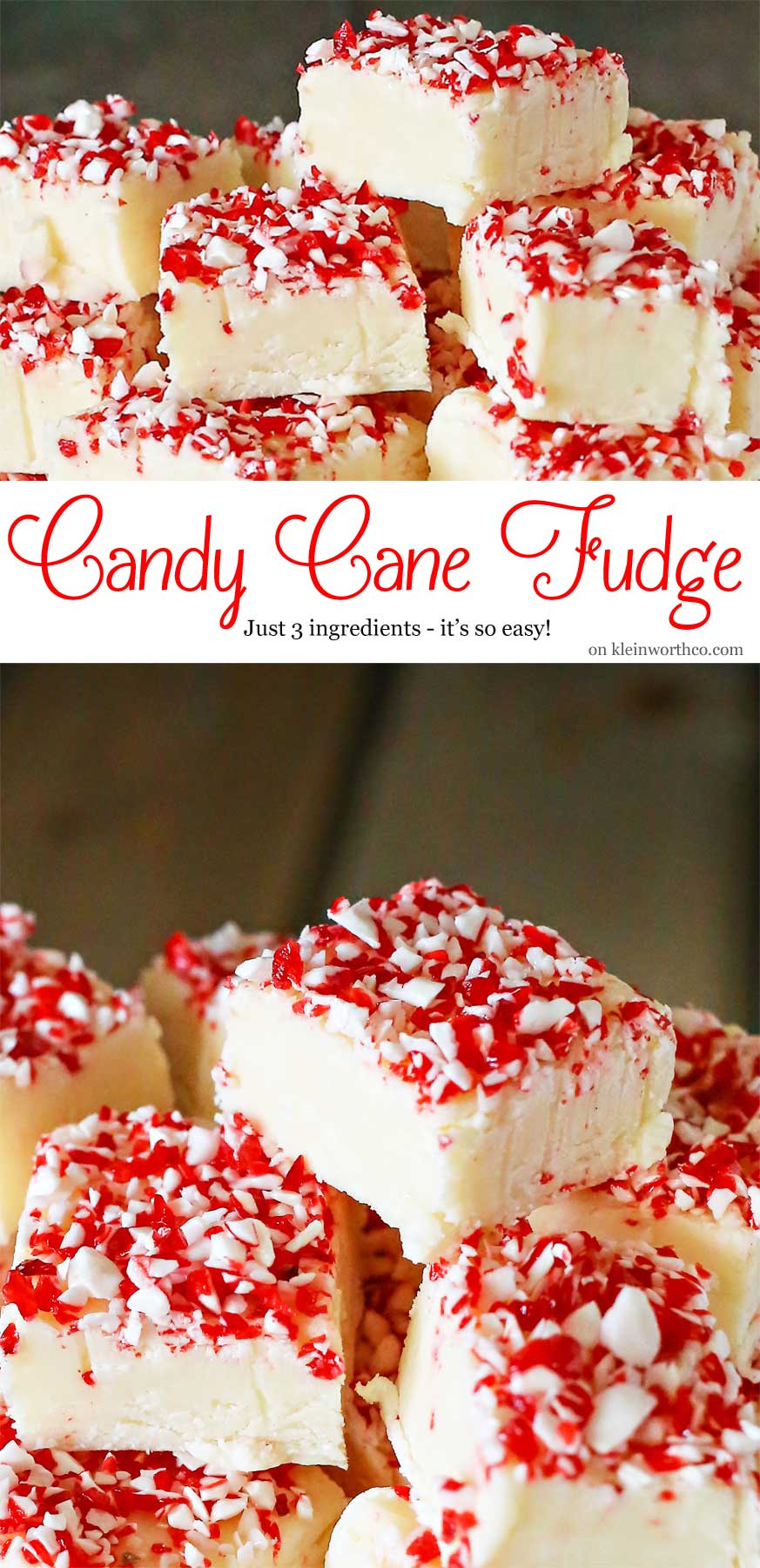 Candy Cane Fudge Recipe  Easy No Bake Christmas Dessert