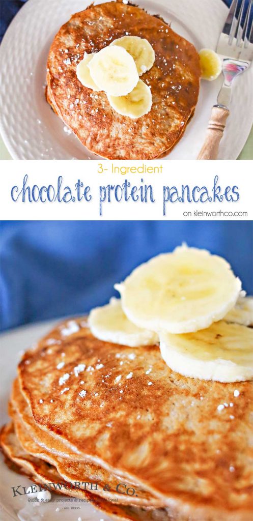 3 Ingredient Chocolate Protein Pancakes - Yummi Haus