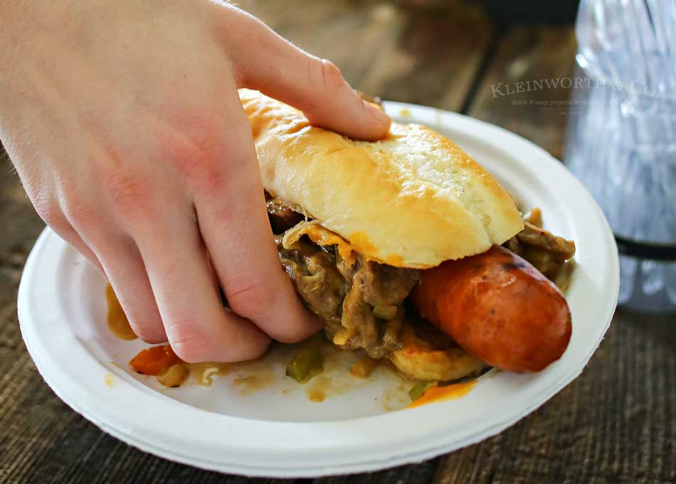 Cheesesteak Hot Dogs - Sugar Dish Me