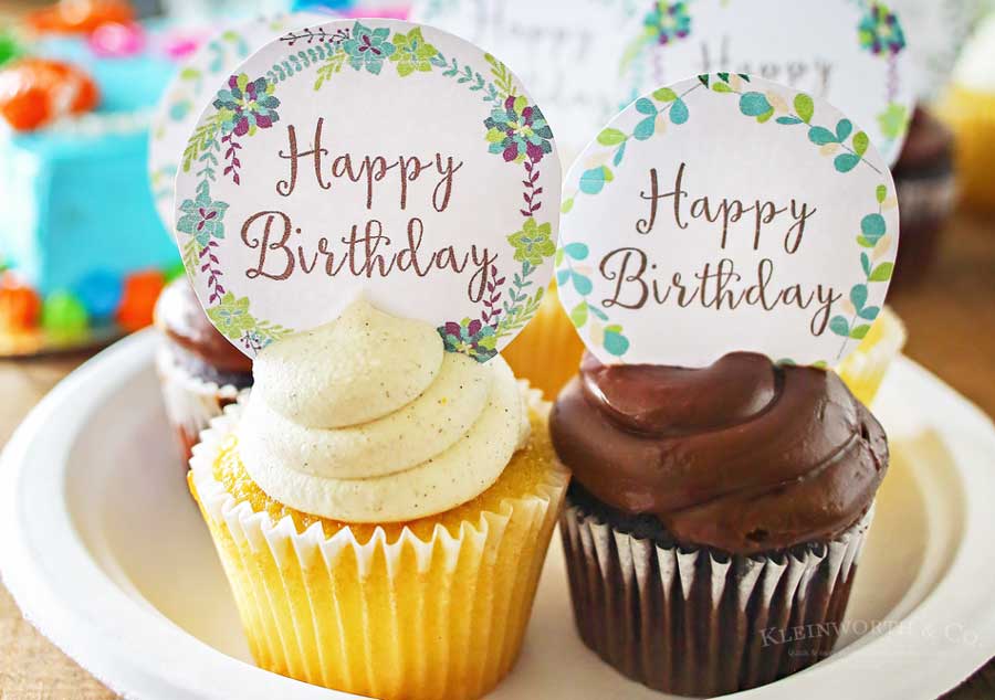 Free printable Birthday Cupcake Toppers 