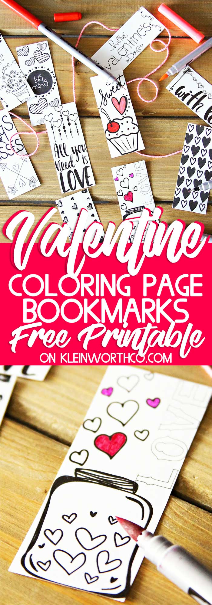 Valentine Printable Coloring Page Bookmarks Yummi Haus