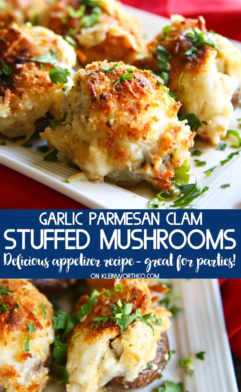 Garlic Parmesan Clam Stuffed Mushrooms recipe