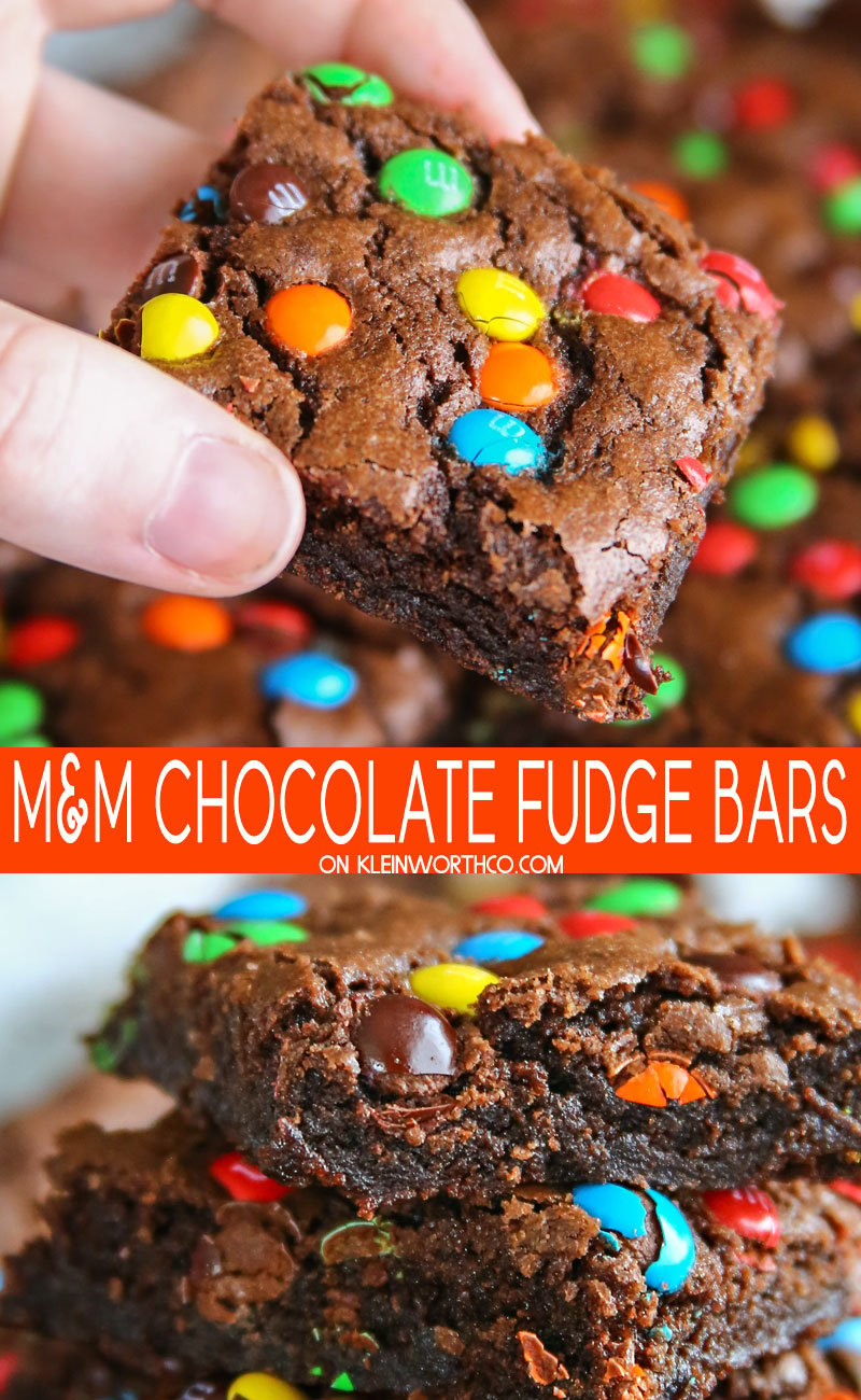 M&M Chocolate Fudge Bars - Taste of the Frontier