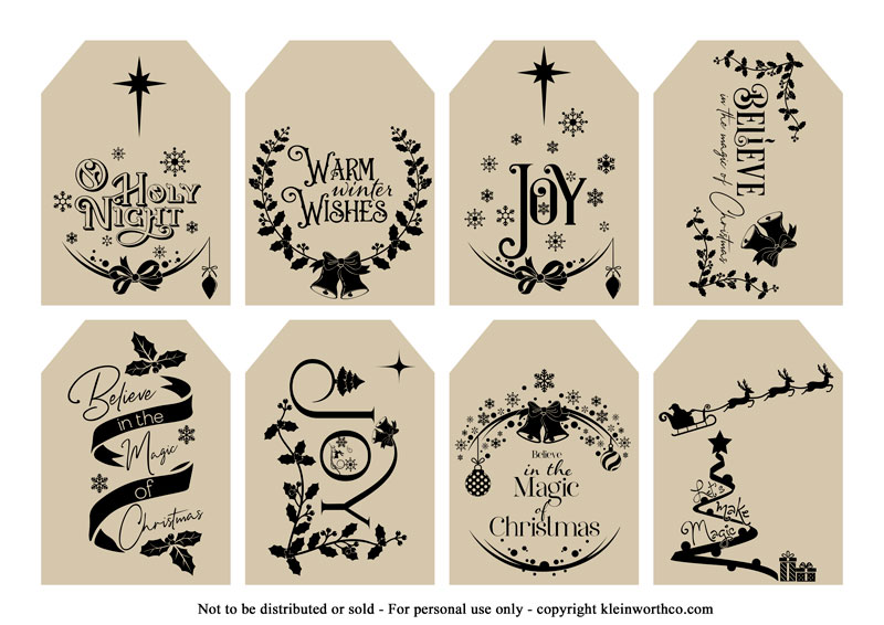 Free Printable Vintage Christmas Tags for Gifts - Happy Happy Nester