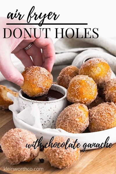 Air Fryer Doughnut Holes with Chocolate Sauce - Taste of the Frontier