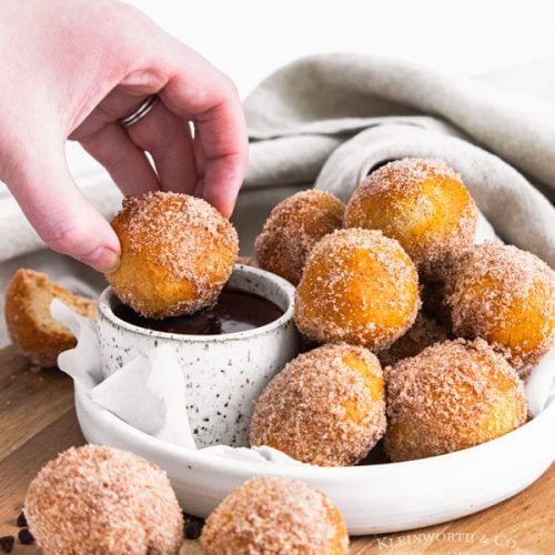 Air Fryer Doughnut Holes With Chocolate Sauce - Yummi Haus