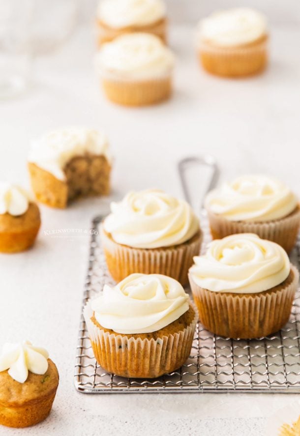 Zucchini Cupcakes with Cream Cheese Frosting - Yummi Haus