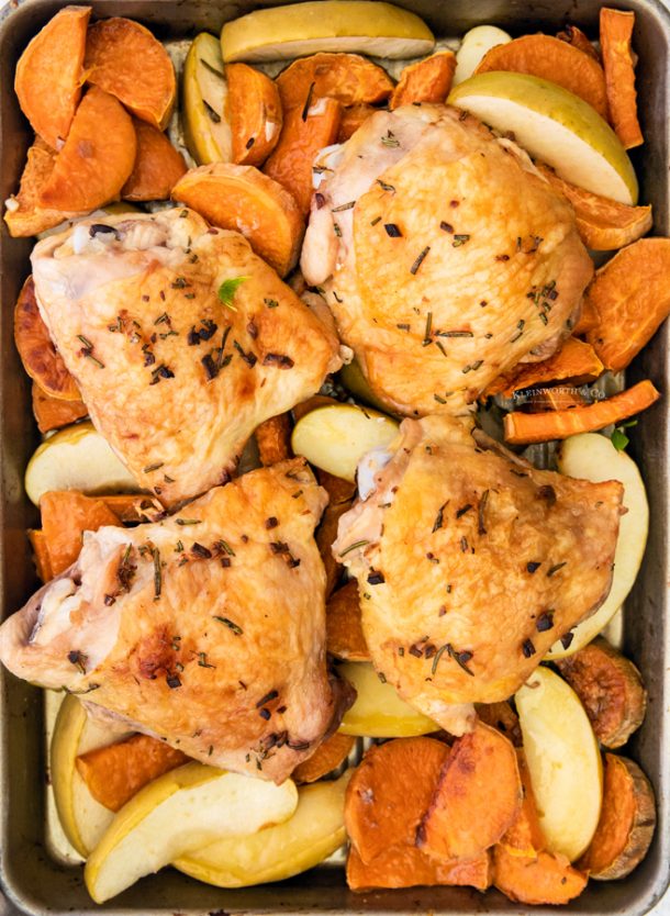 Sheet Pan Chicken Thighs - Yummi Haus