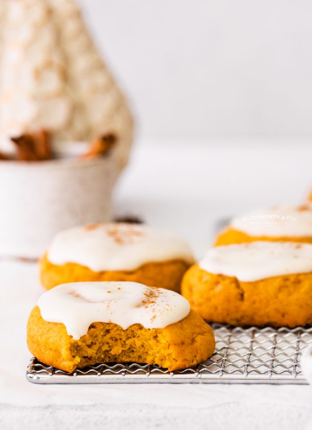 Soft Pumpkin Cookies With Cream Cheese Frosting - Taste Of The Frontier