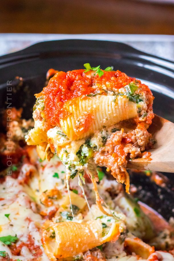 Slow Cooker Stuffed Shells - Taste of the Frontier