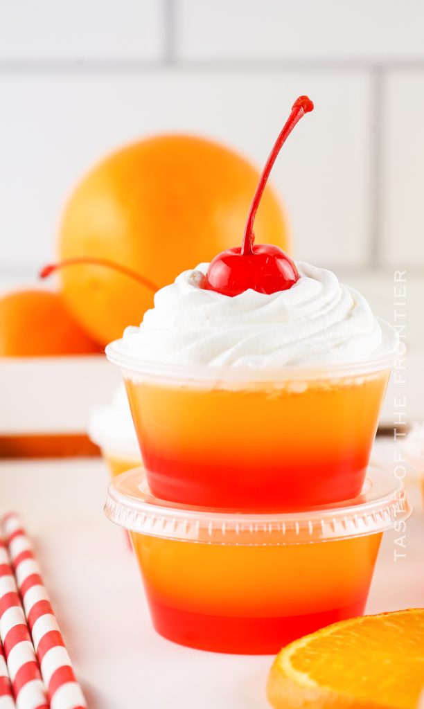 Tequila Sunrise Jello Shots - Taste of the Frontier