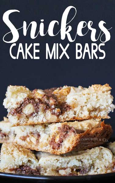 Snickers Cake Mix Bars