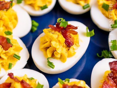 The Best Deviled Eggs with Bacon - Just a Taste