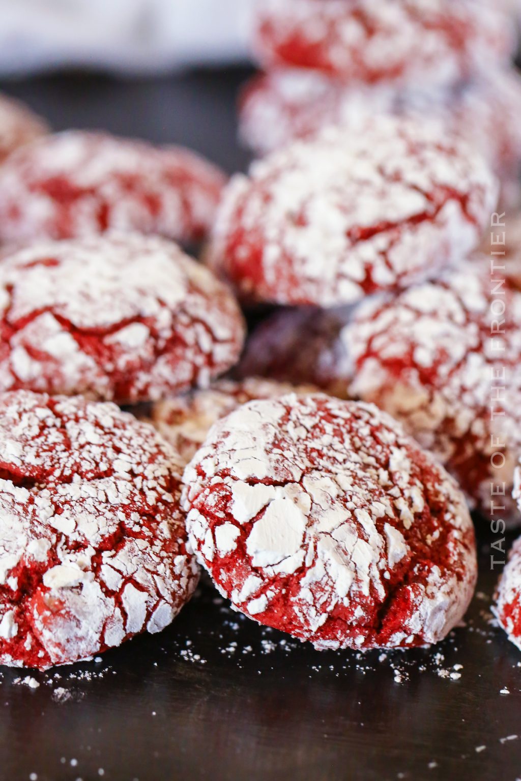 Red Velvet Cake Mix Crinkle Cookies - Taste of the Frontier