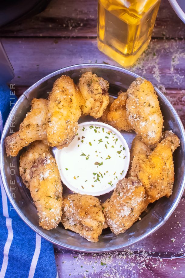 Air Fryer Garlic Parmesan Chicken Wings - Taste Of The Frontier