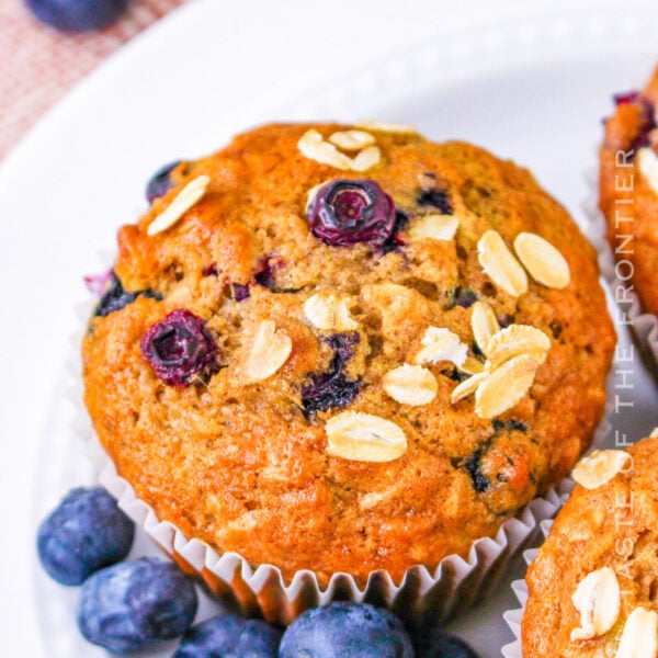 Banana Blueberry Oatmeal Muffins - Taste of the Frontier