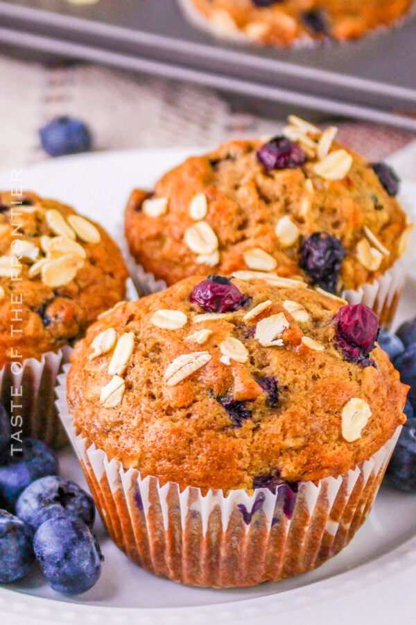 Banana Blueberry Oatmeal Muffins - Taste of the Frontier