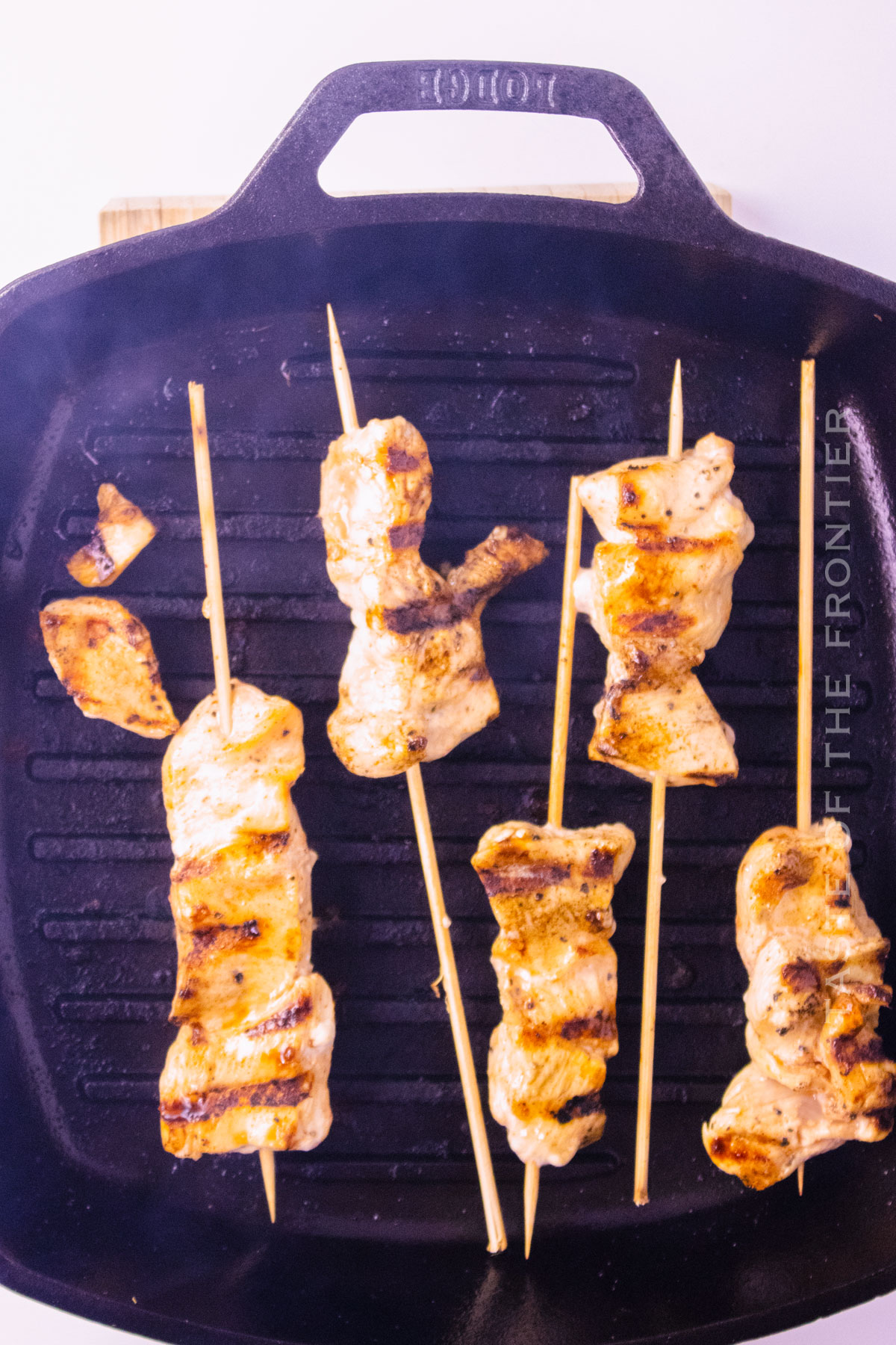 making chicken skewers