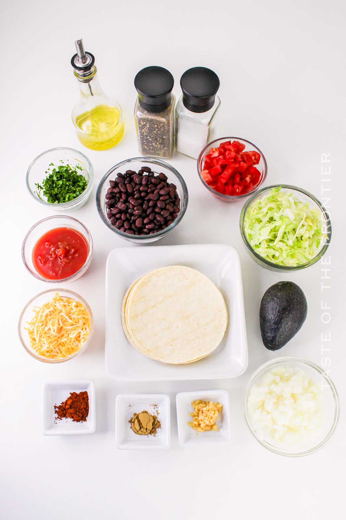 Black Bean Tostada ingredients