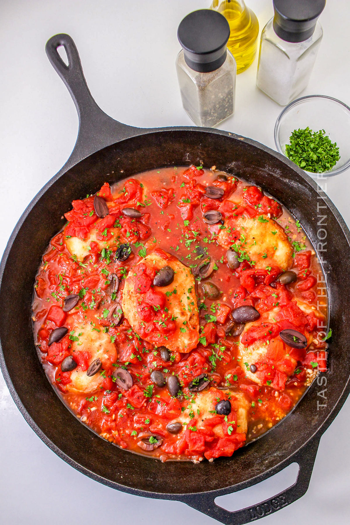 chicken dinner cooked in a skillet