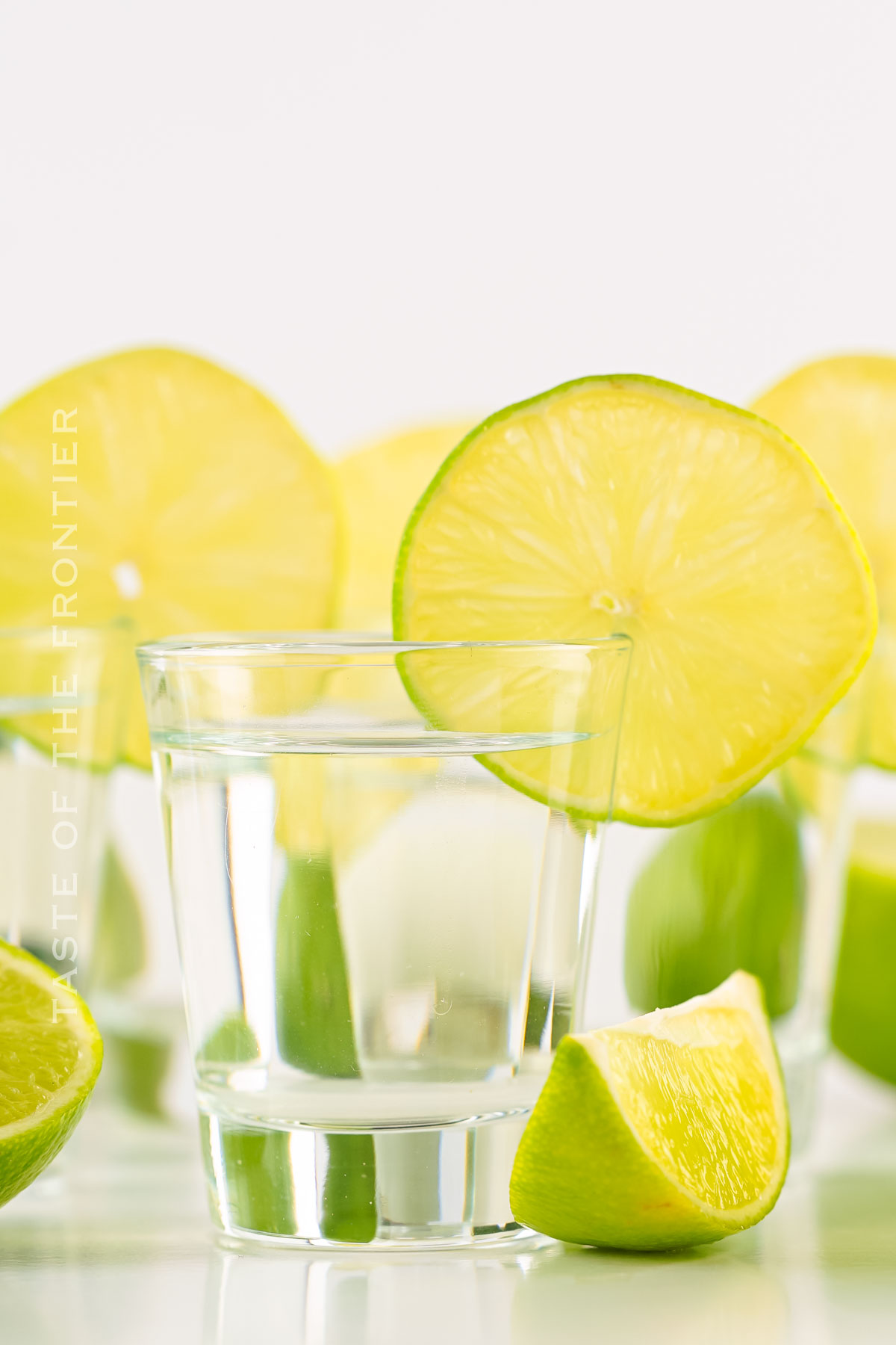 lime wheel on cocktail