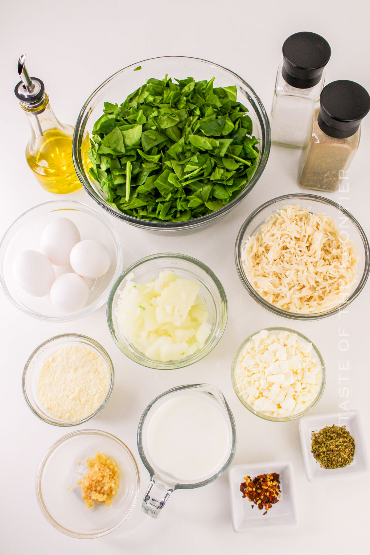 Spinach Feta & Rice Casserole ingredients