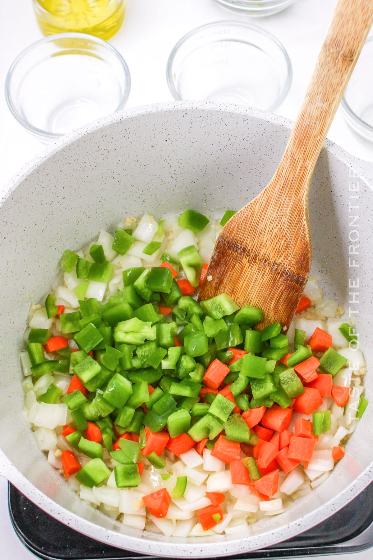 cooking the veggies