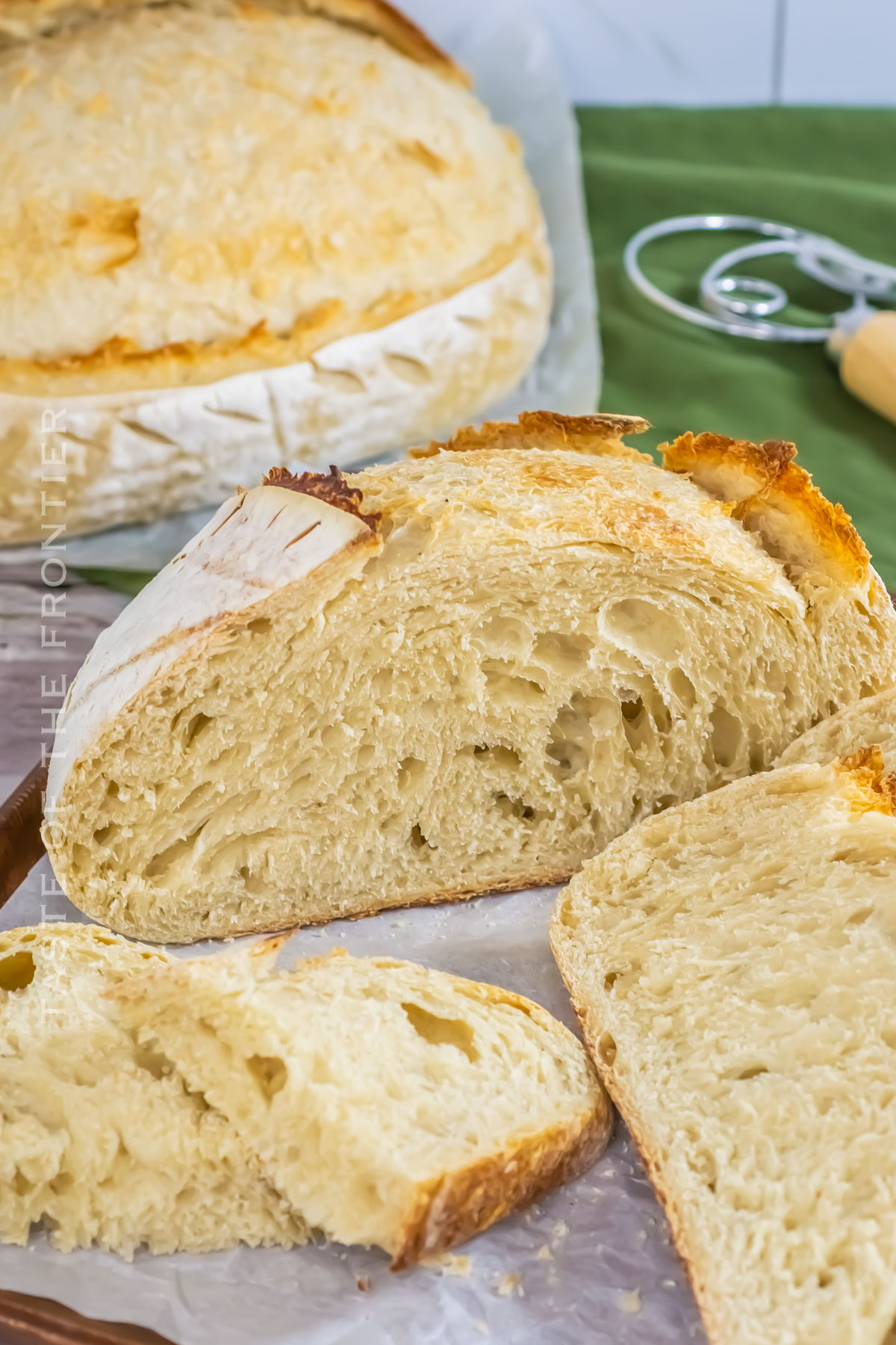 using the starter baked into a loaf of bread