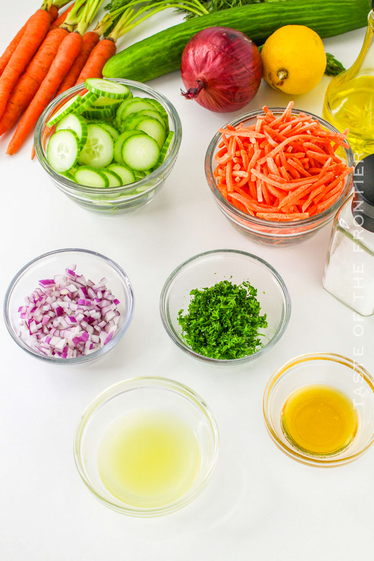 Carrot Cucumber Salad ingredients