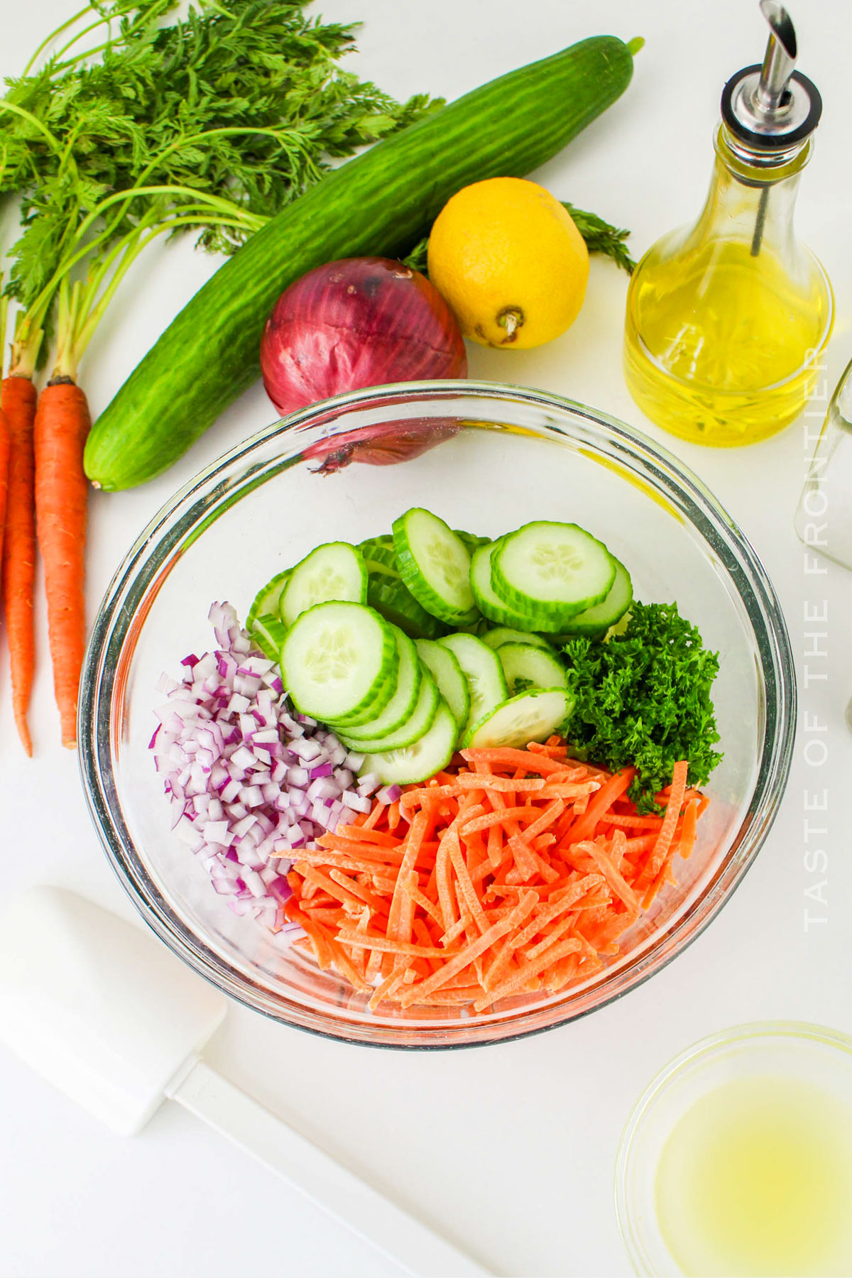 slicing the veggies