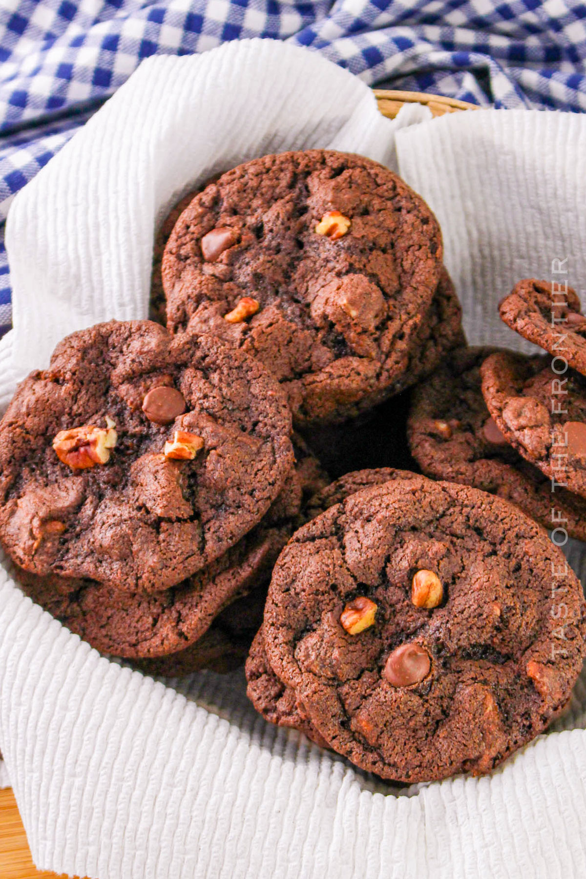 double chocolate cookie with nuts