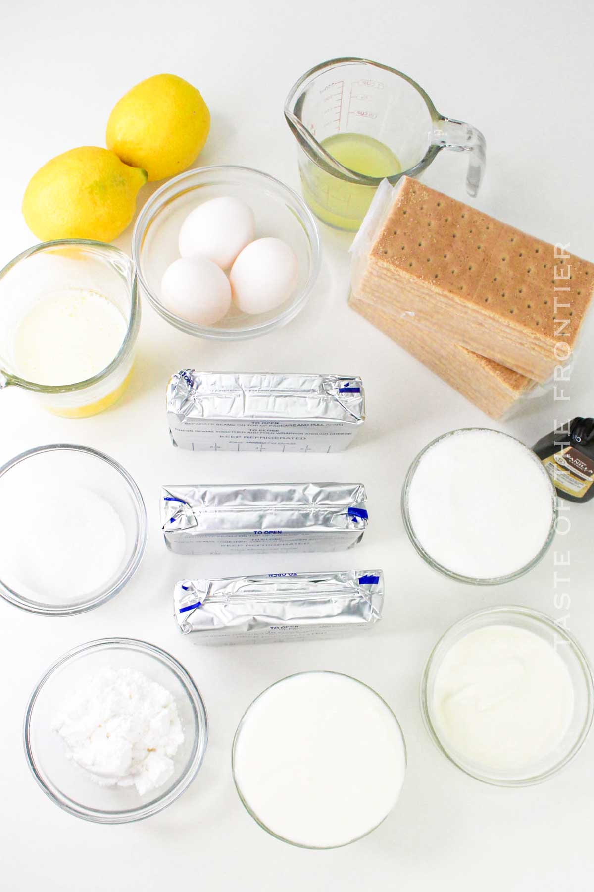 Lemon Cheesecake ingredients