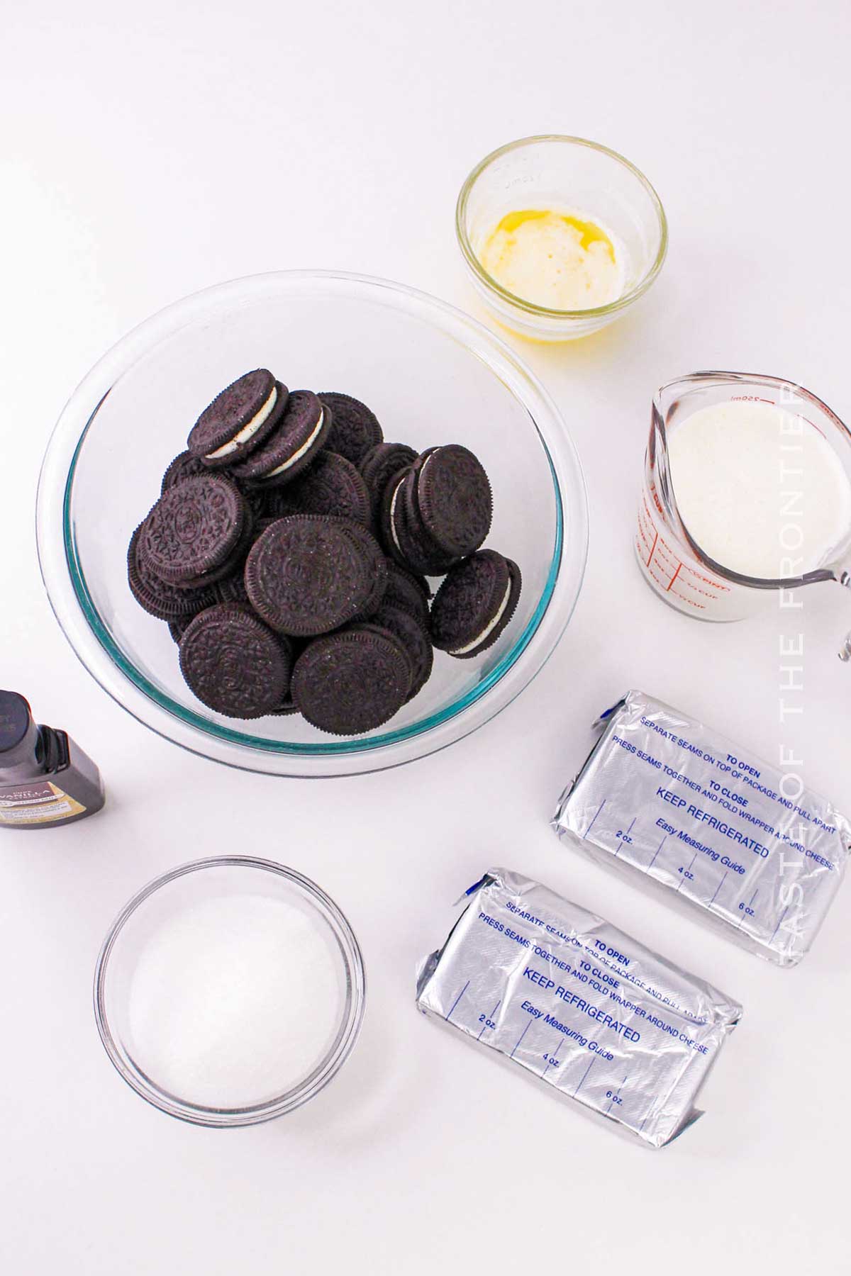 No Bake Oreo Cheesecake ingredients