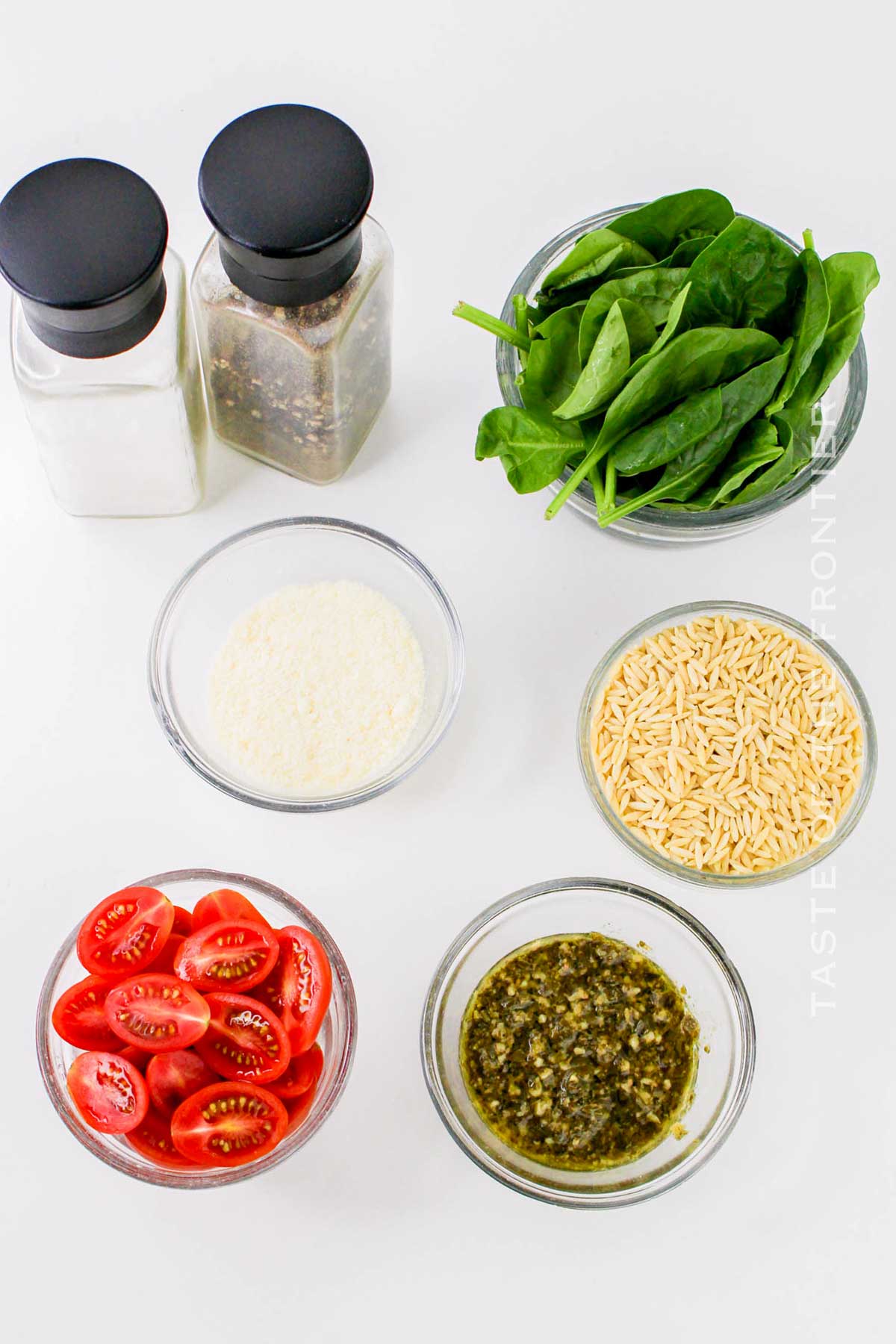 Pesto Orzo Salad ingredients