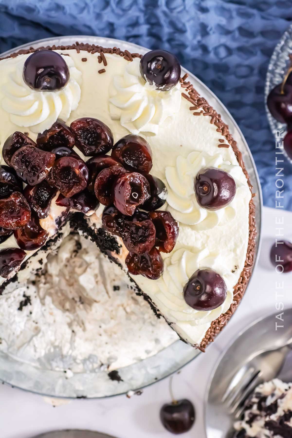 chocolate cake with cherries