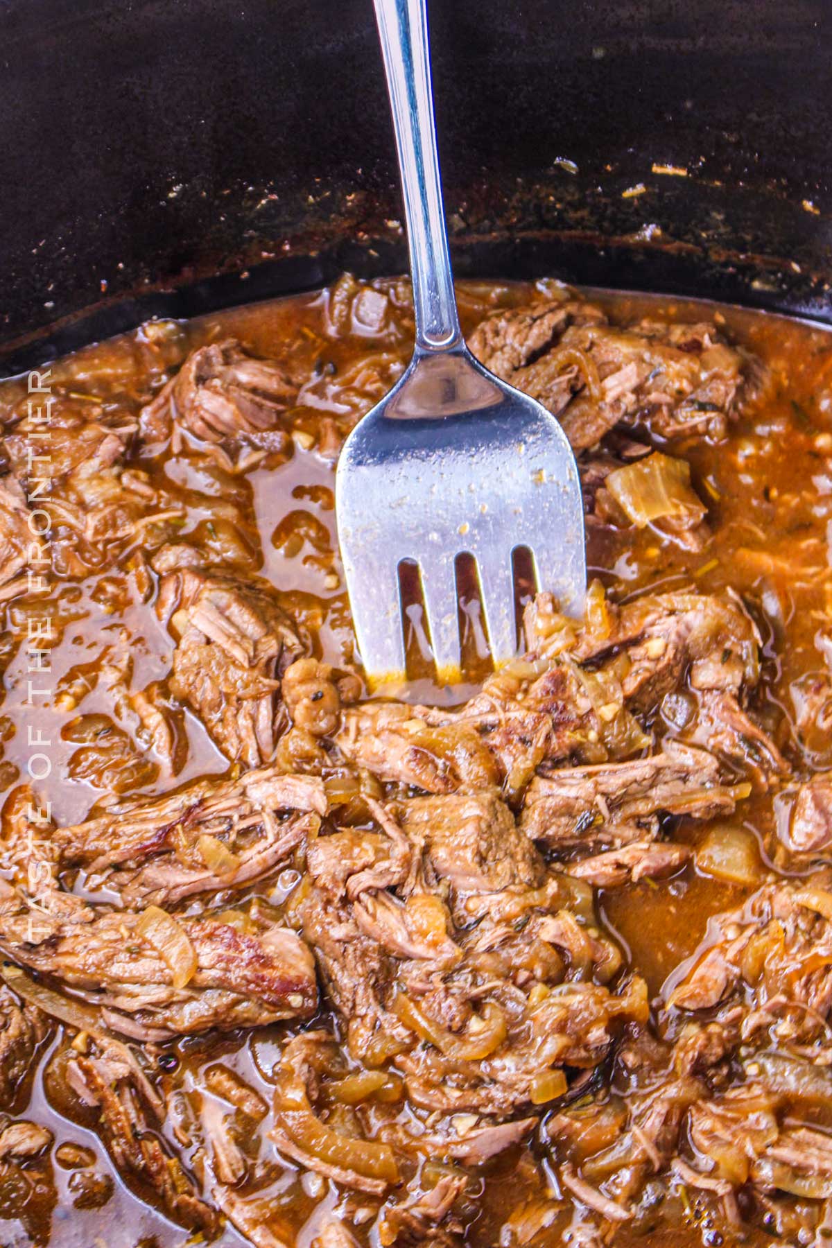 crock pot steak and onions