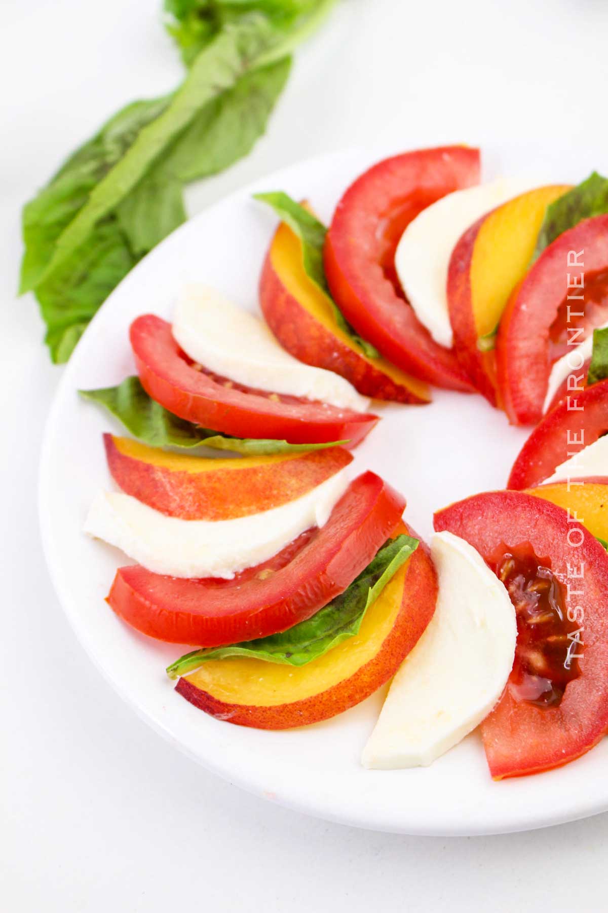 how to make Peach Caprese Salad