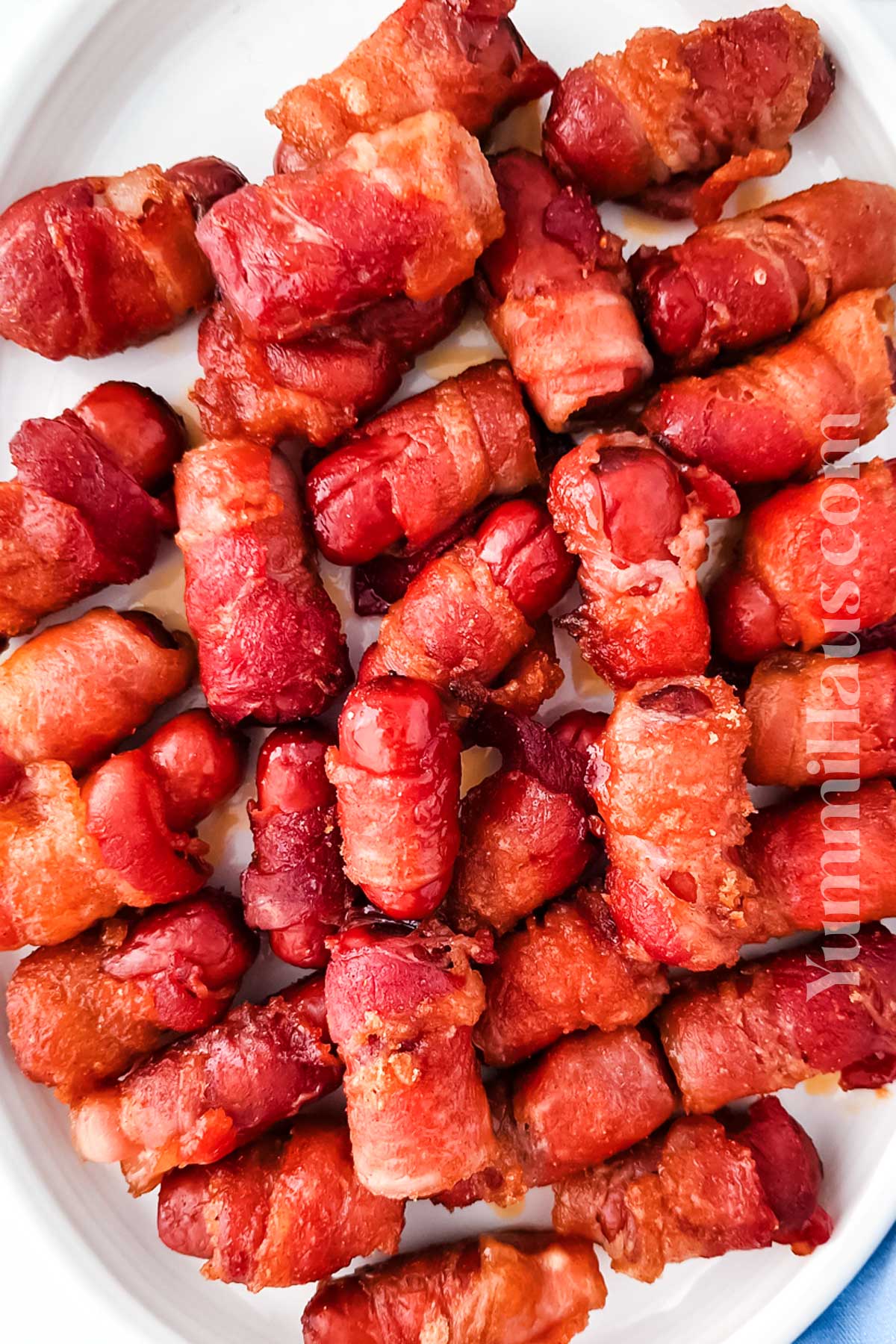 little sausages with bacon