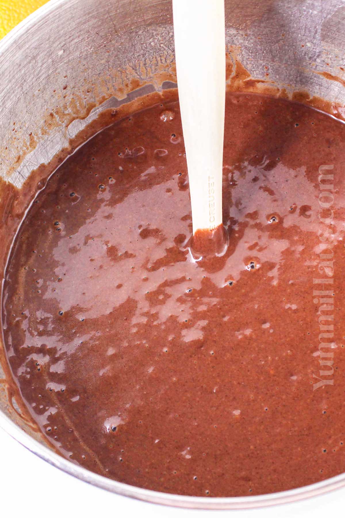 making homemade cake batter