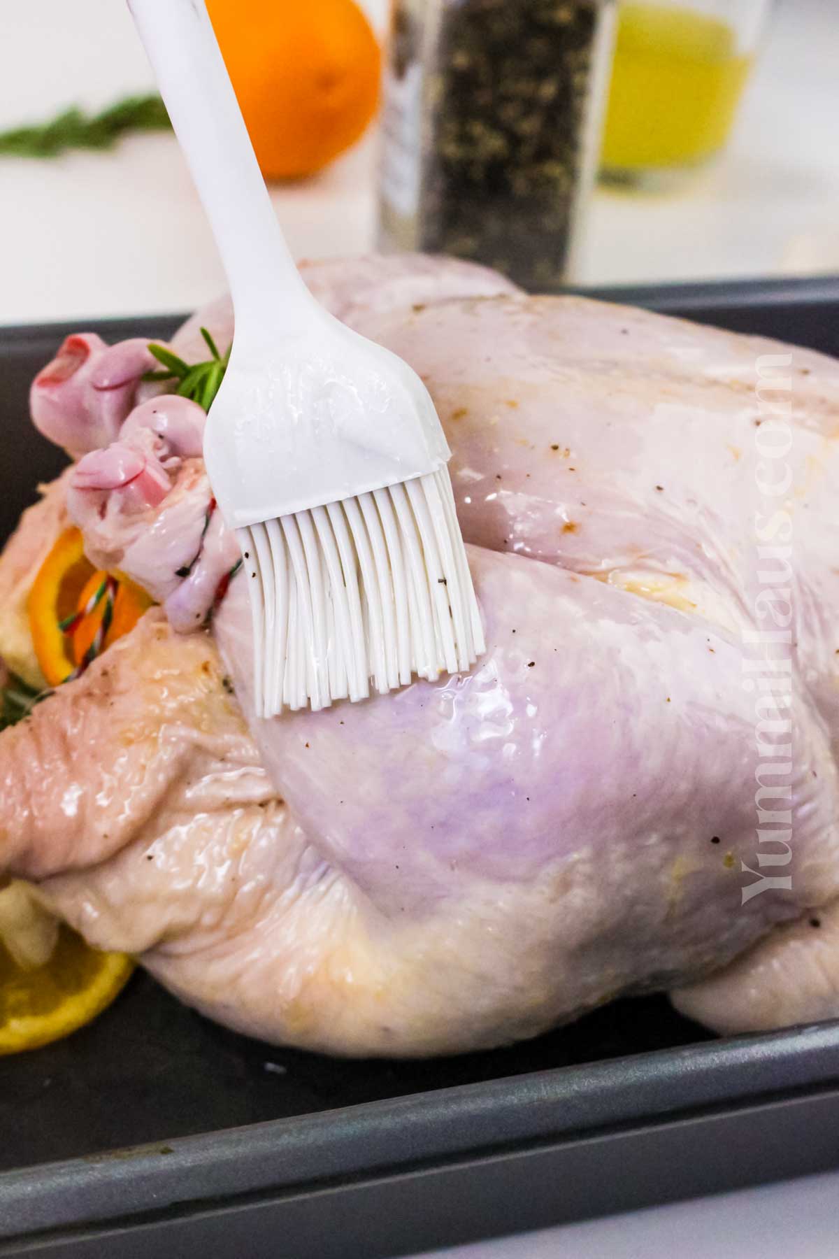 prep the chicken before roasting