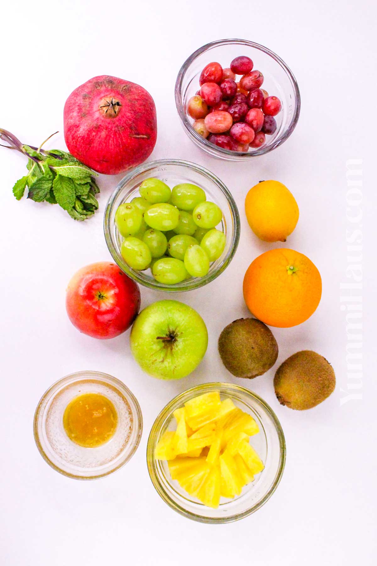 Christmas Fruit Salad ingredients