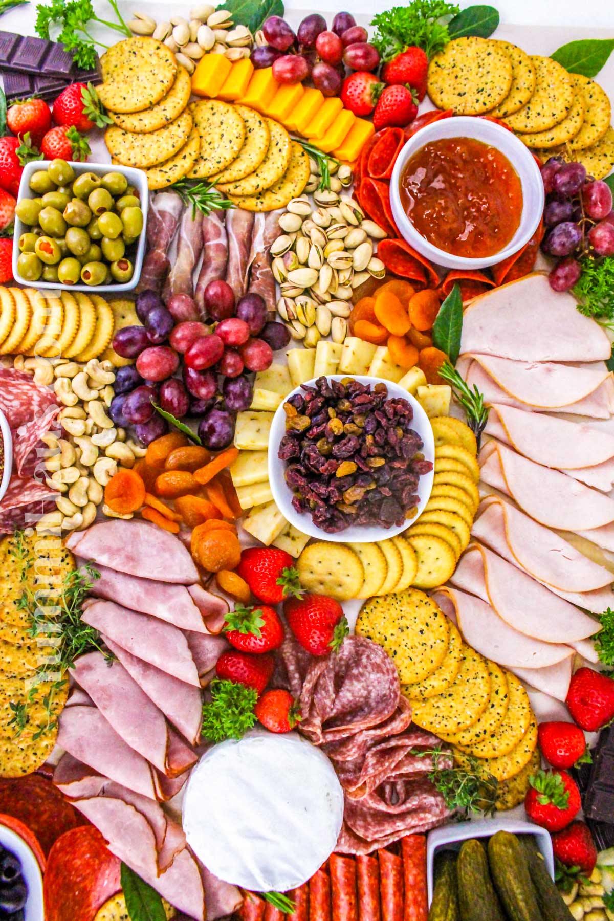 snack table for holiday parties